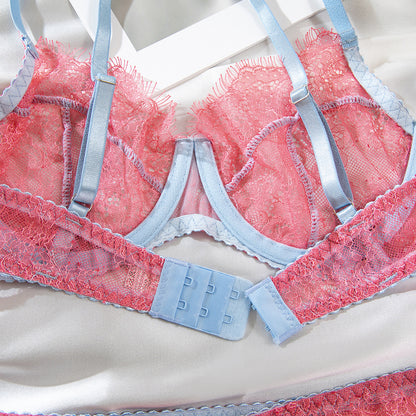 Pink Lace Eyelash Lingerie Set - detail view 18