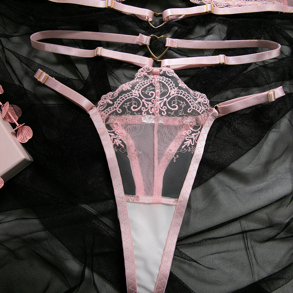 Pink Push-Up Halter Lingerie Set - detail view 16