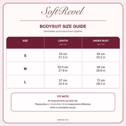 SoftRevel Size Guide — cm and in