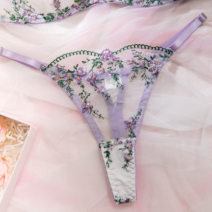 Purple Mesh Sheer Lingerie Set - detail view 29