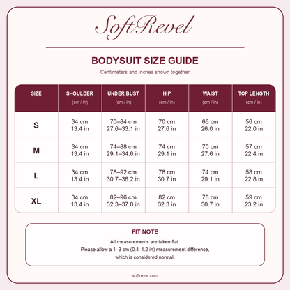 SoftRevel Size Guide — cm and in