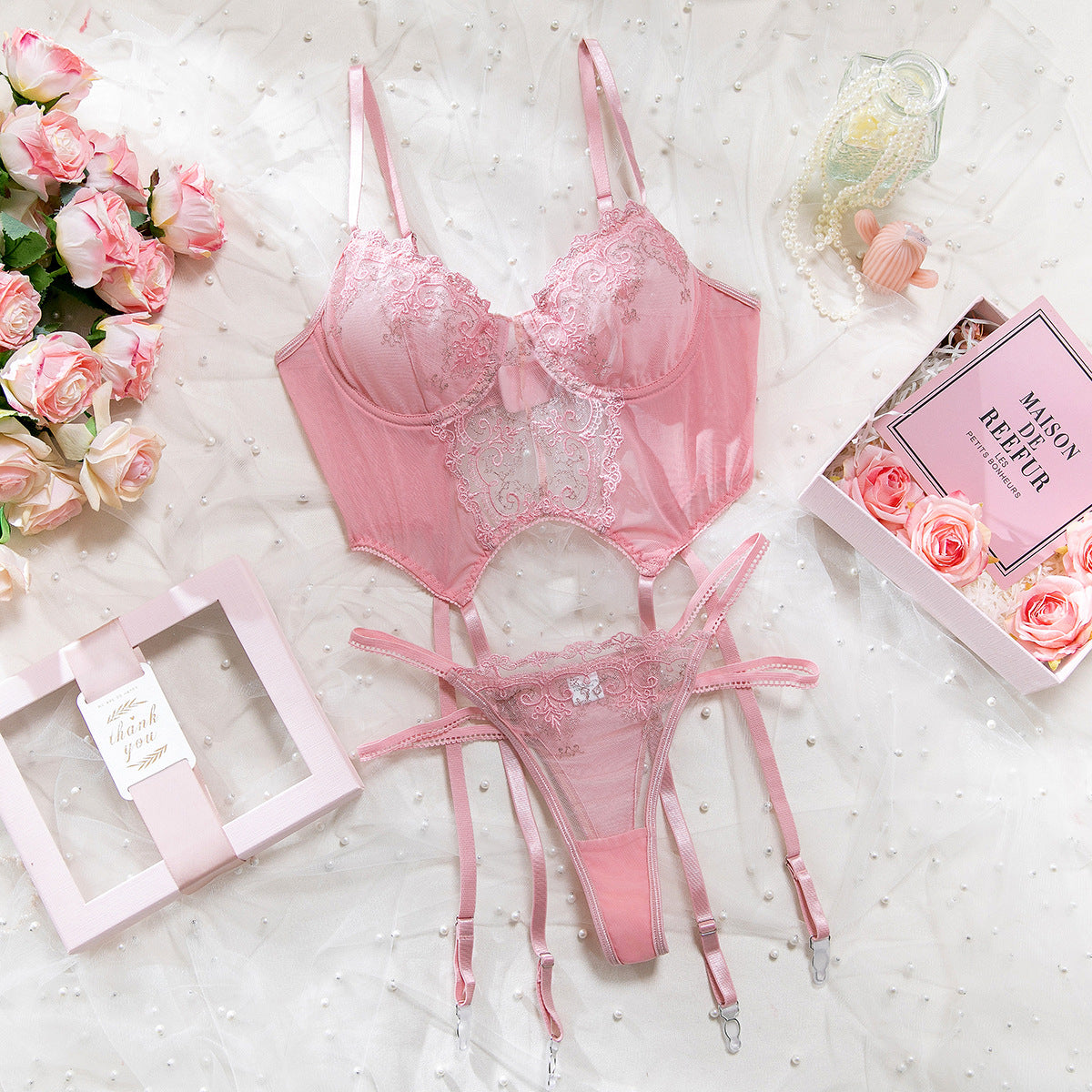 SoftRevel Push-Up Underwire Lingerie Set - flat lay