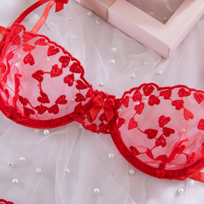 Red Bra Set Cutout Lingerie - detail view 30