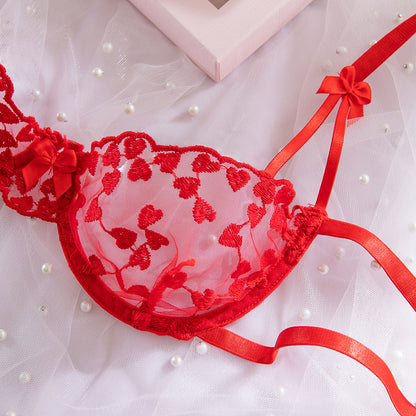 Red Bra Set Cutout Lingerie - detail view 31