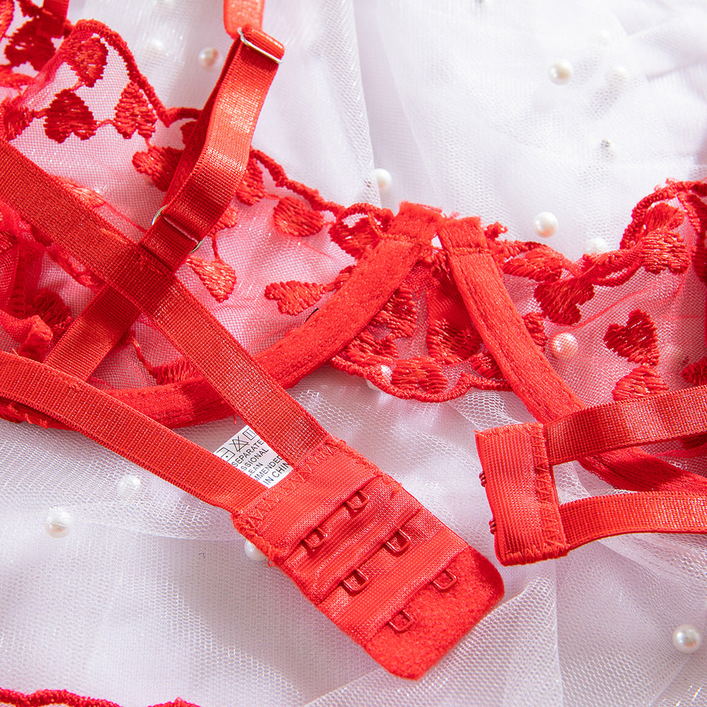 Red Bra Set Cutout Lingerie - detail view 32