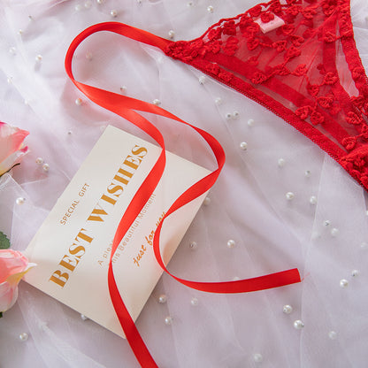 Red Bra Set Cutout Lingerie - detail view 33