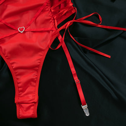 Red Lace Push-Up Lingerie Set - detail view 18