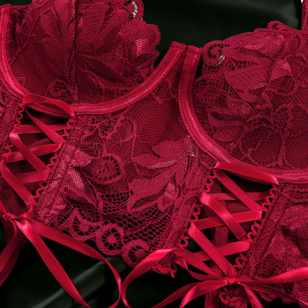 Red Lace Push-Up Lingerie Set - detail view 28