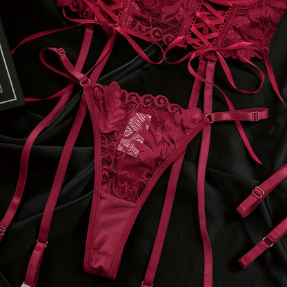 Red Lace Push-Up Lingerie Set - detail view 30