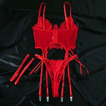 Red Lace Push-Up Lingerie Set - detail view 38