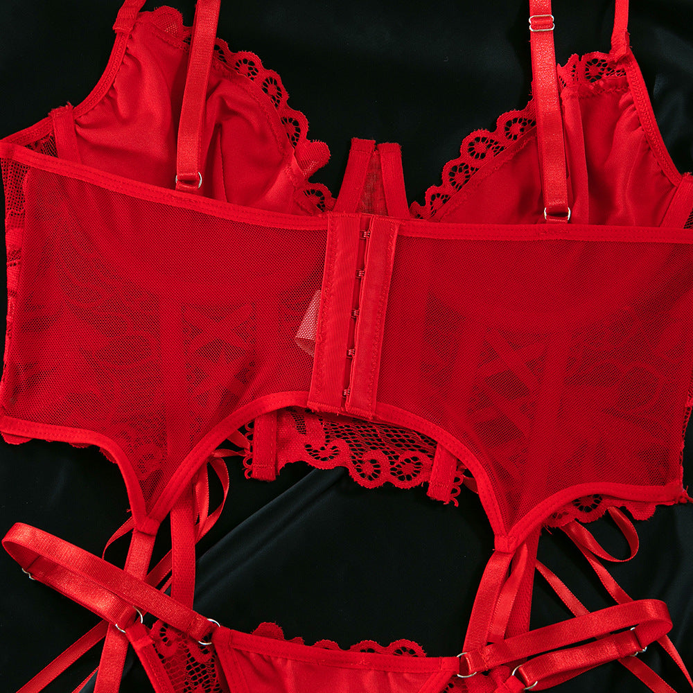Red Lace Push-Up Lingerie Set - detail view 42