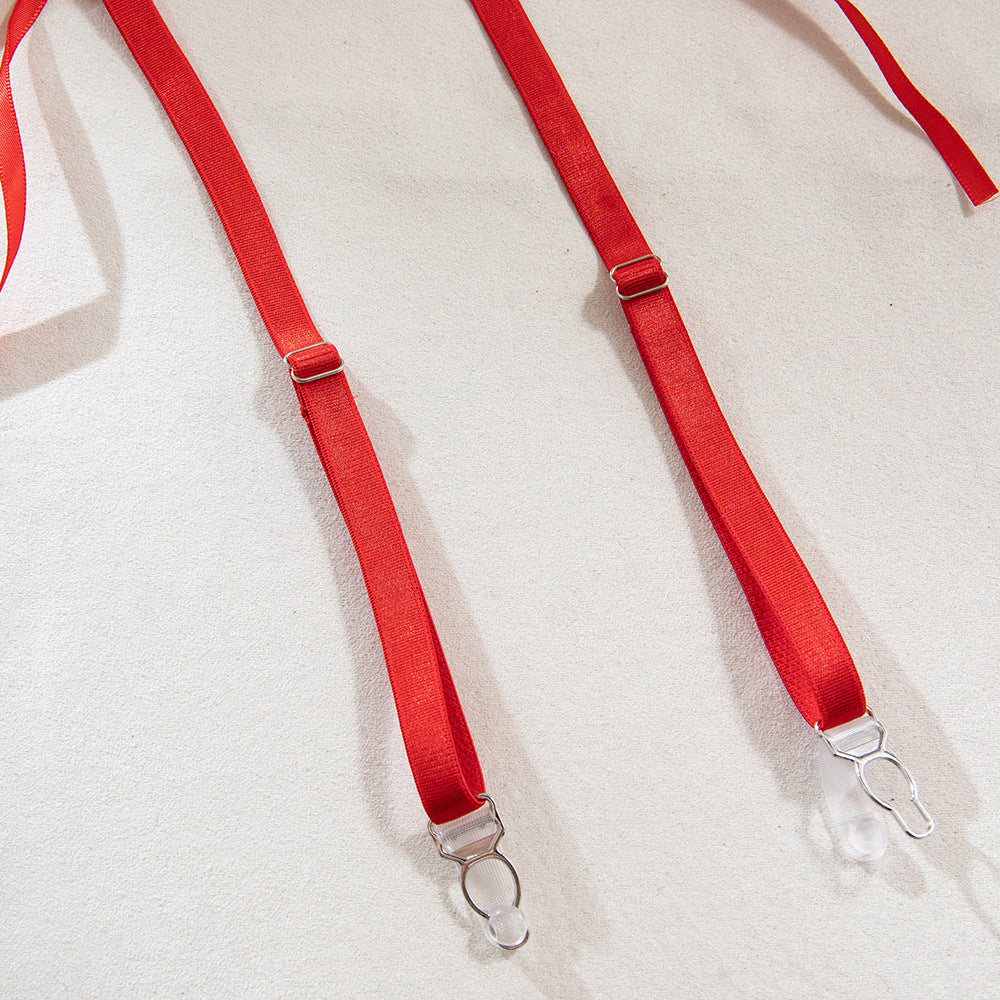Red Push-Up Embroidered Lingerie Set - detail view 17