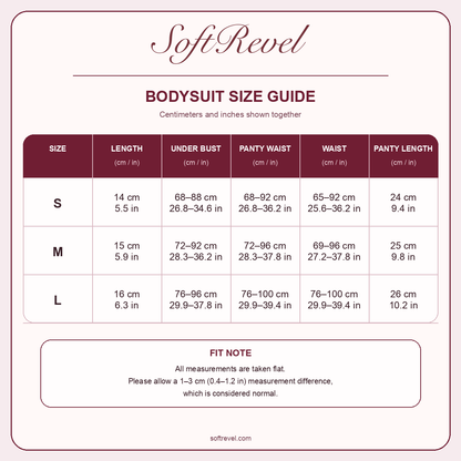 SoftRevel Size Guide — cm and in