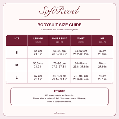 SoftRevel Size Guide — cm and in