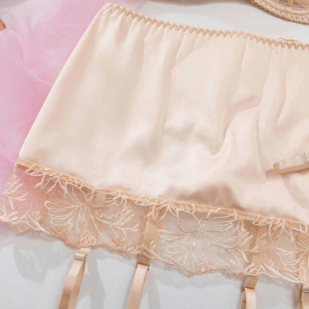 Sheer Mesh 3-Piece Set Garter Belt Lingerie - detail view 15