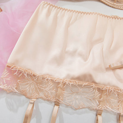 Sheer Mesh 3-Piece Set Garter Belt Lingerie - detail view 15