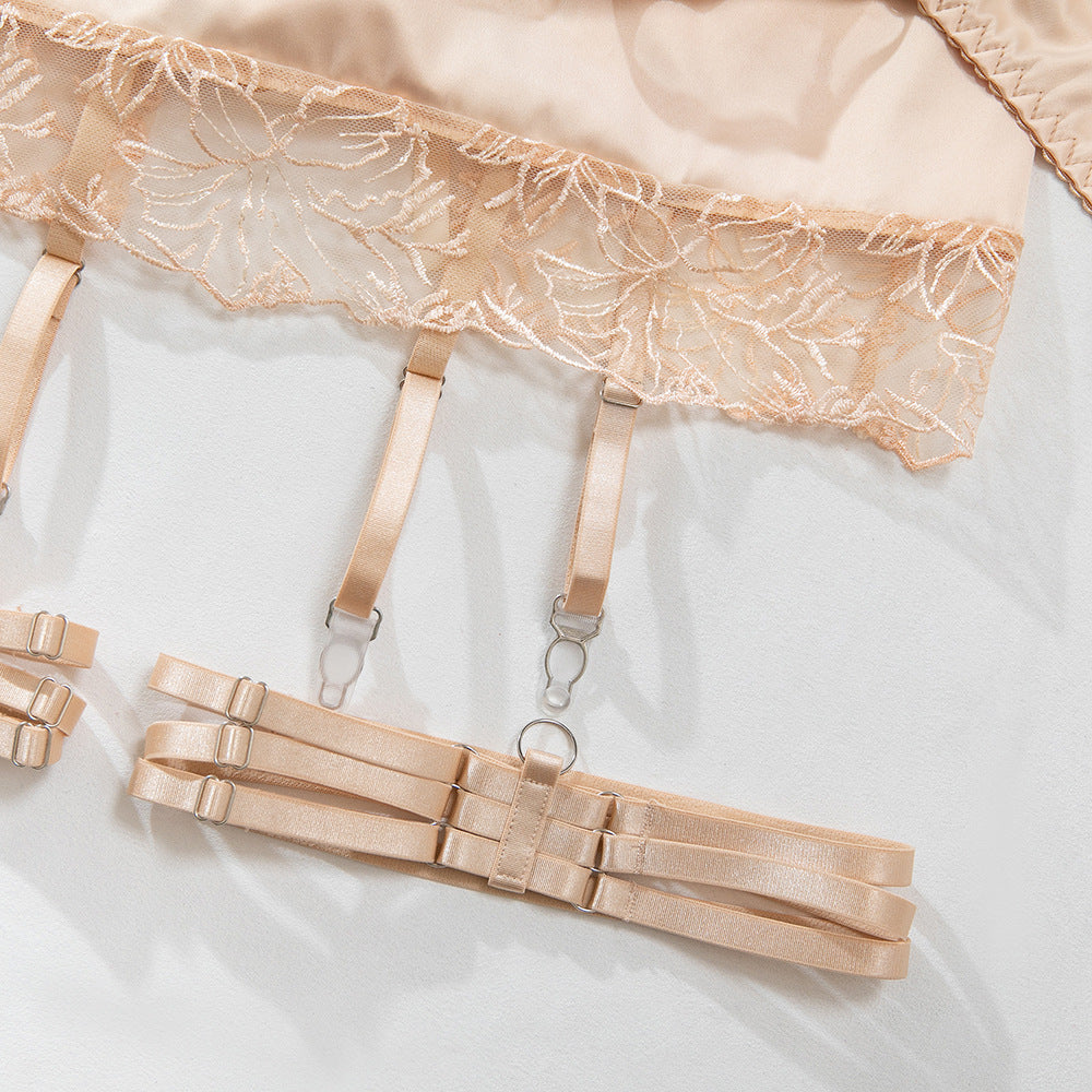 Sheer Mesh 3-Piece Set Garter Belt Lingerie - detail view 17