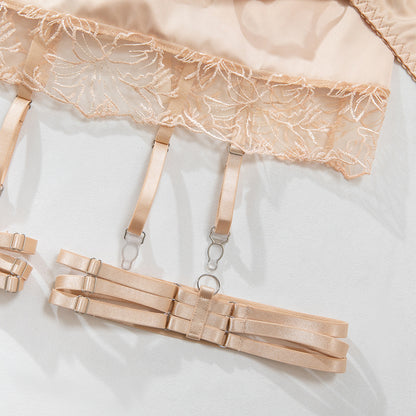 Sheer Mesh 3-Piece Set Garter Belt Lingerie - detail view 17