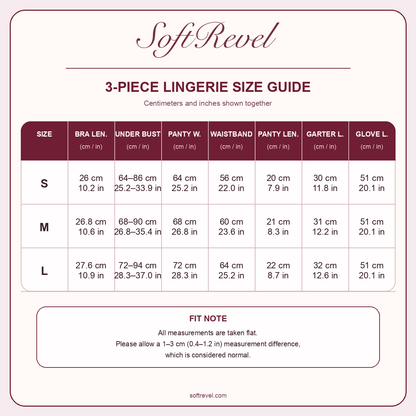 SoftRevel Size Guide — cm and in