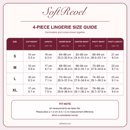 SoftRevel Size Guide — cm and in