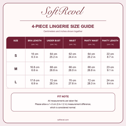 SoftRevel Size Guide — cm and in