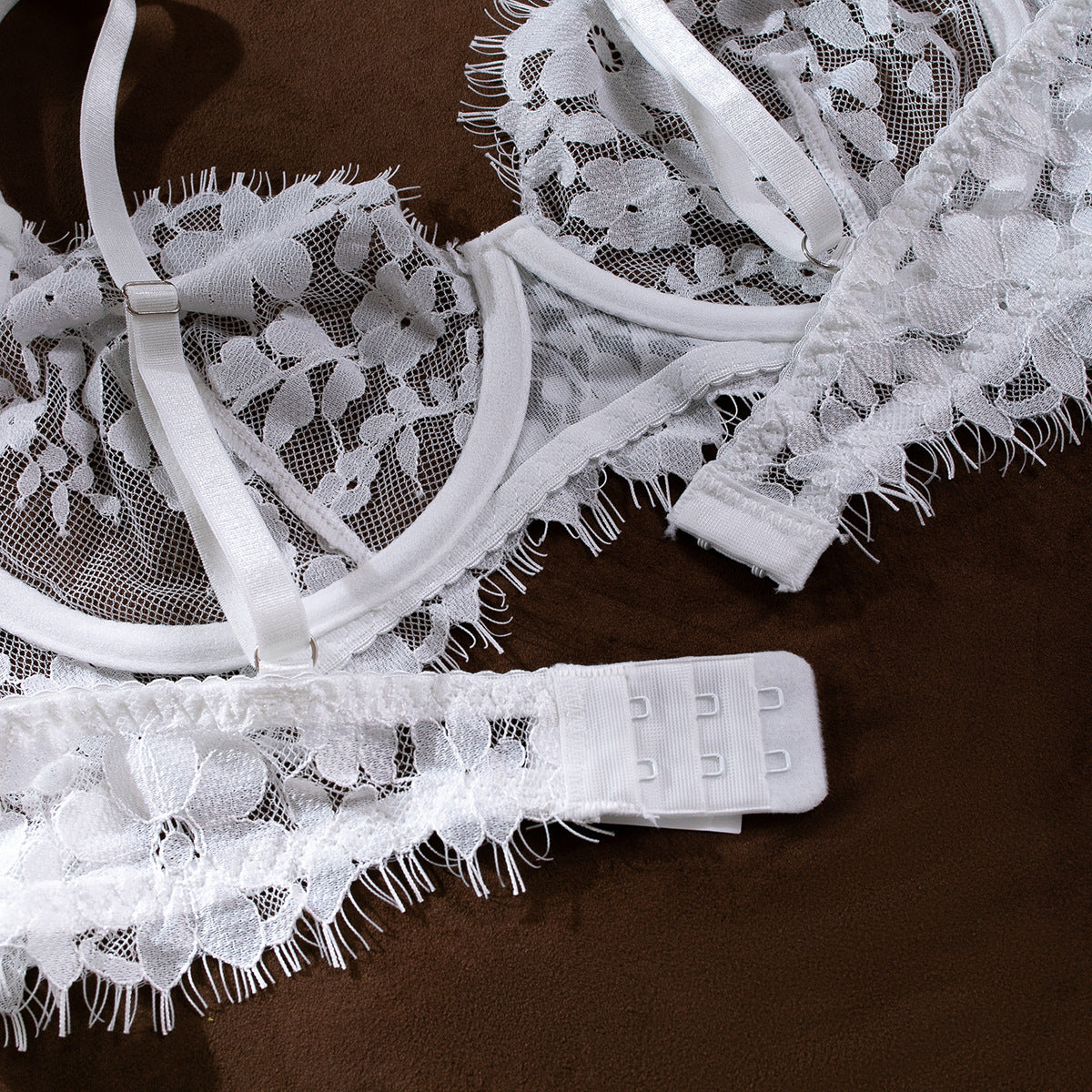 Sheer Mesh 4-Piece Set Push-Up Lingerie - detail view 13