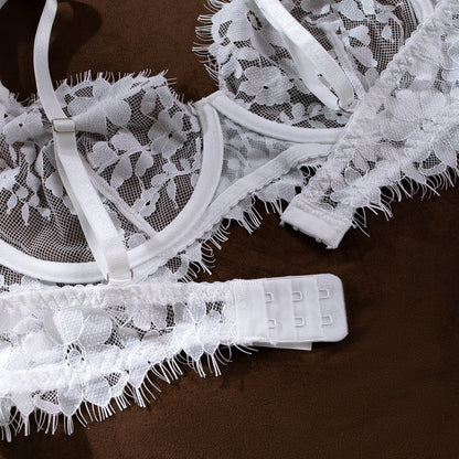 Sheer Mesh 4-Piece Set Push-Up Lingerie - detail view 13