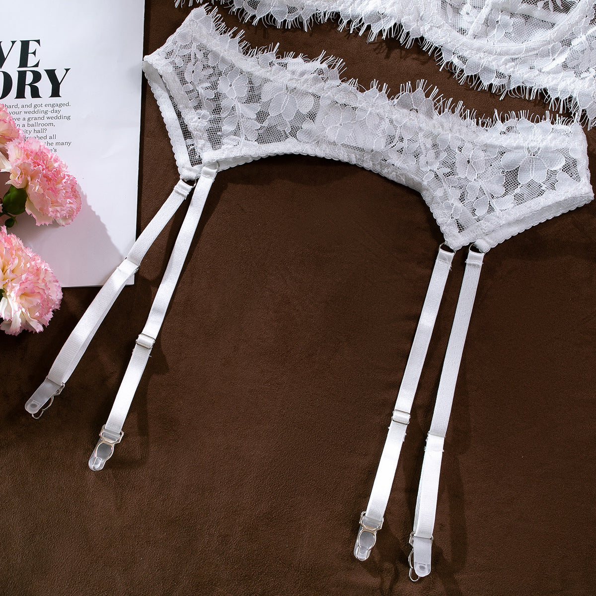 Sheer Mesh 4-Piece Set Push-Up Lingerie - detail view 14