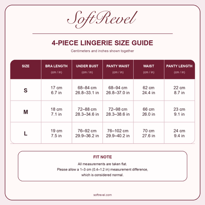 SoftRevel Size Guide — cm and in