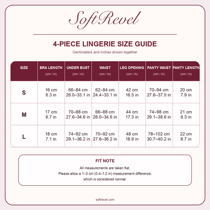 SoftRevel Size Guide — cm and in