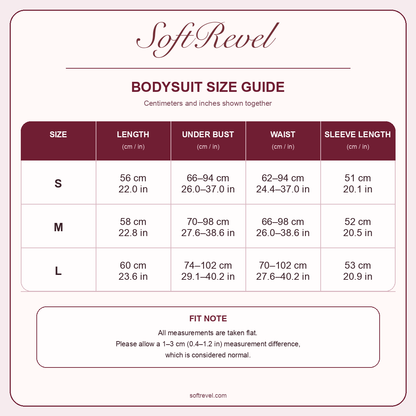 SoftRevel Size Guide — cm and in
