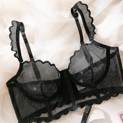 Sheer Mesh Bra Set Push-Up Lingerie - detail view 13