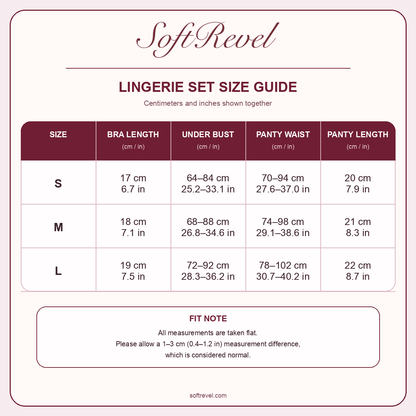 SoftRevel Size Guide — cm and in
