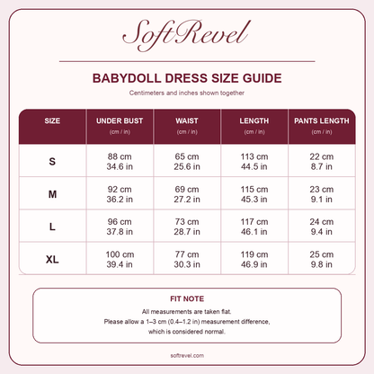 SoftRevel Size Guide — cm and in
