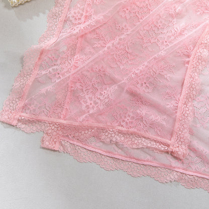Sheer Mesh Chain High-Waist Babydoll Dress - detail view 35