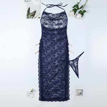 Sheer Mesh Chain High-Waist Babydoll Dress - detail view 69