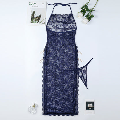 Sheer Mesh Chain High-Waist Babydoll Dress - detail view 70