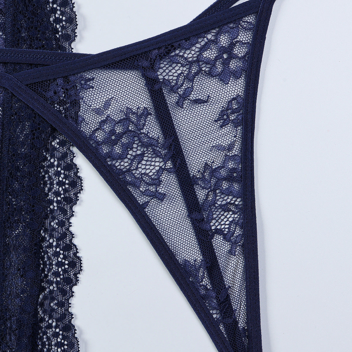Sheer Mesh Chain High-Waist Babydoll Dress - detail view 75