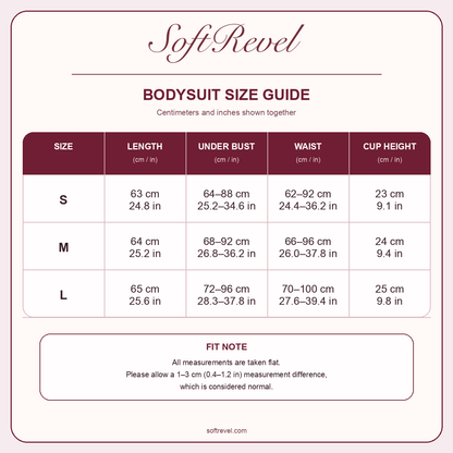 SoftRevel Size Guide — cm and in