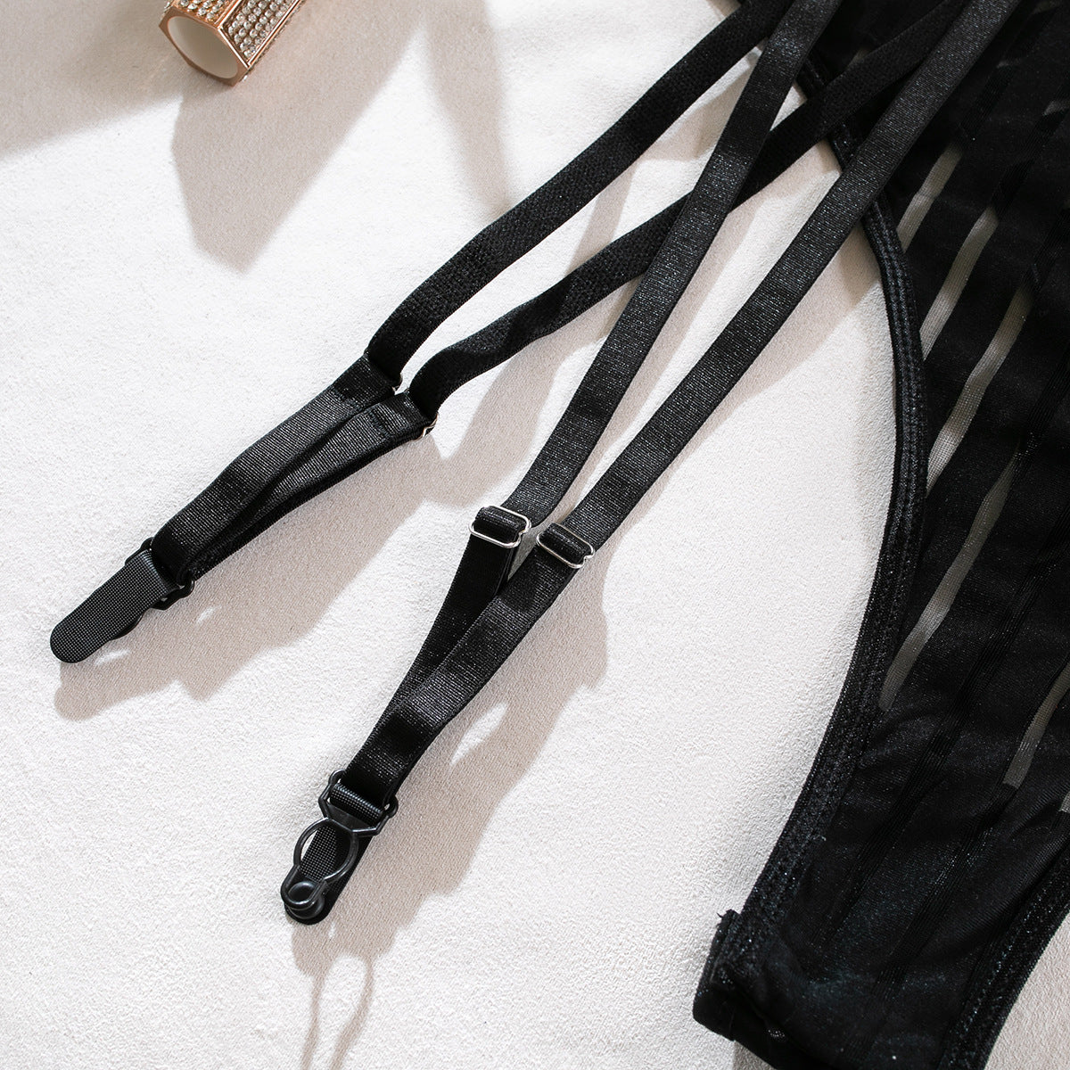 Sheer Mesh Push-Up Backless Bodysuit - detail view 15