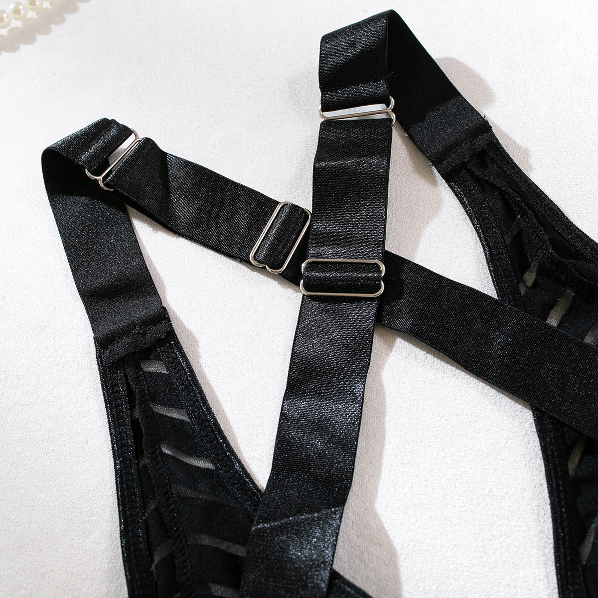 Sheer Mesh Push-Up Backless Bodysuit - detail view 16