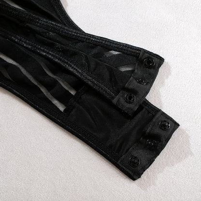 Sheer Mesh Push-Up Backless Bodysuit - detail view 17