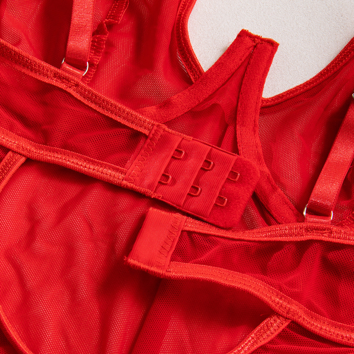 Sheer Mesh Push-Up Halter Bodysuit - detail view 36