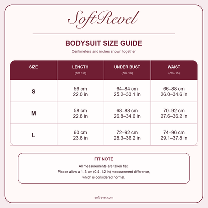 SoftRevel Size Guide — cm and in