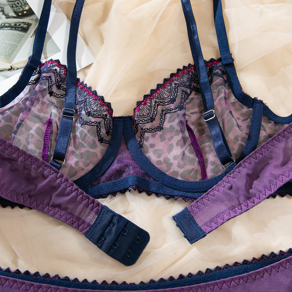 Sheer Mesh Push-Up Lingerie Set - detail view 17