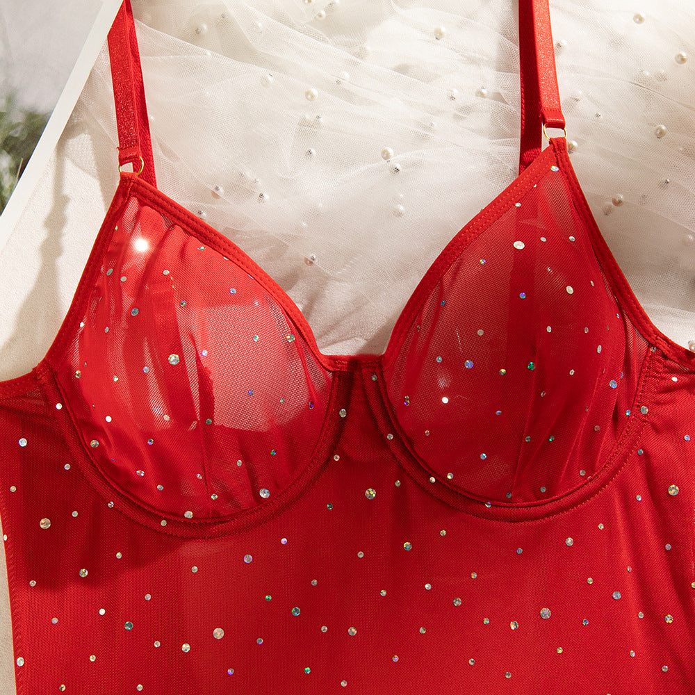 Sheer Mesh Push-Up Underwire Lingerie Set - detail view 19