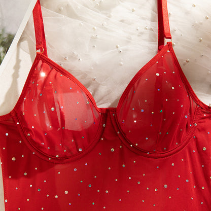 Sheer Mesh Push-Up Underwire Lingerie Set - detail view 19
