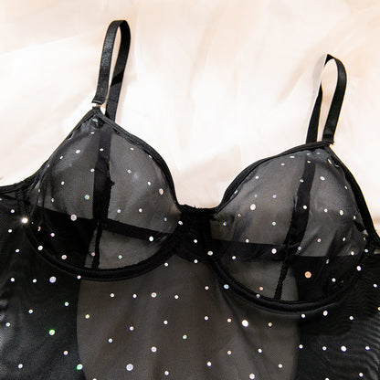 Sheer Mesh Push-Up Underwire Lingerie Set - detail view 30