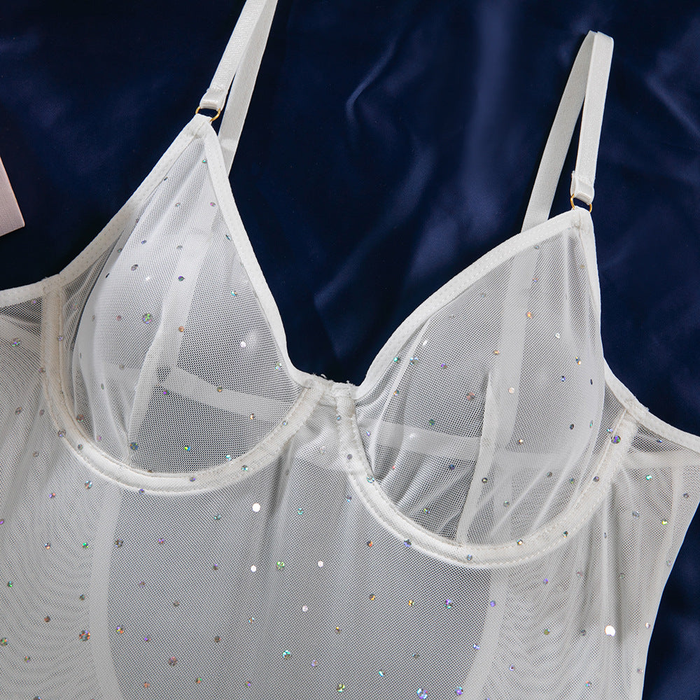Sheer Mesh Push-Up Underwire Lingerie Set - detail view 42