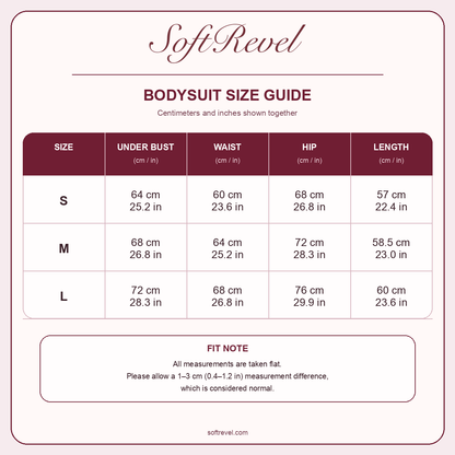 SoftRevel Size Guide — cm and in